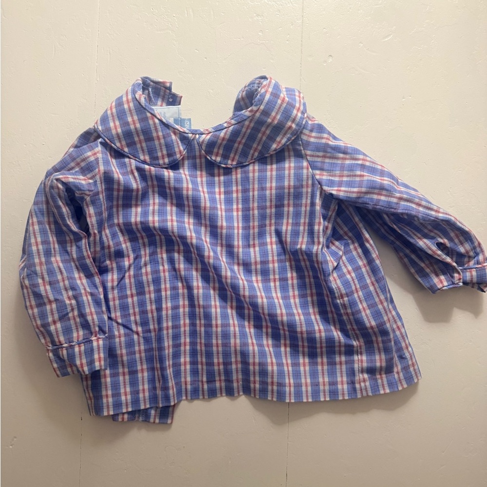 Little English Blue and red Checkered Button Down Shirt